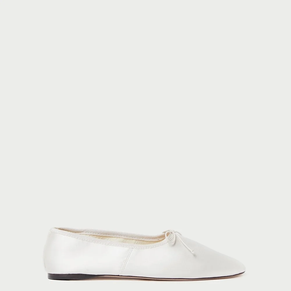 Loeffler Randall Landon Satin Cream Ballet Flats